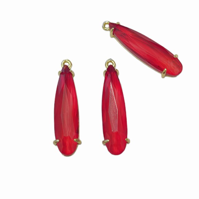 DIJE LAGRIMA CRISTAL 30X8MM - ROJO
