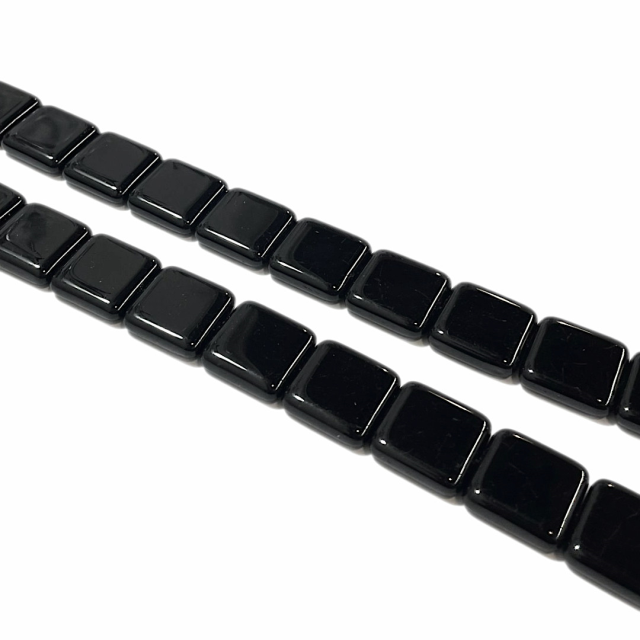 CRISTAL CHECO CUADRADO 18X6MM NEGRO (X TIRA)