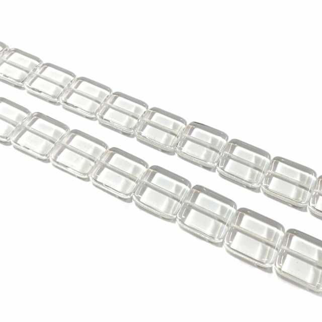 CRISTAL CHECO CUADRADO 18X6MM TRANSPARENTE (X TIRA)