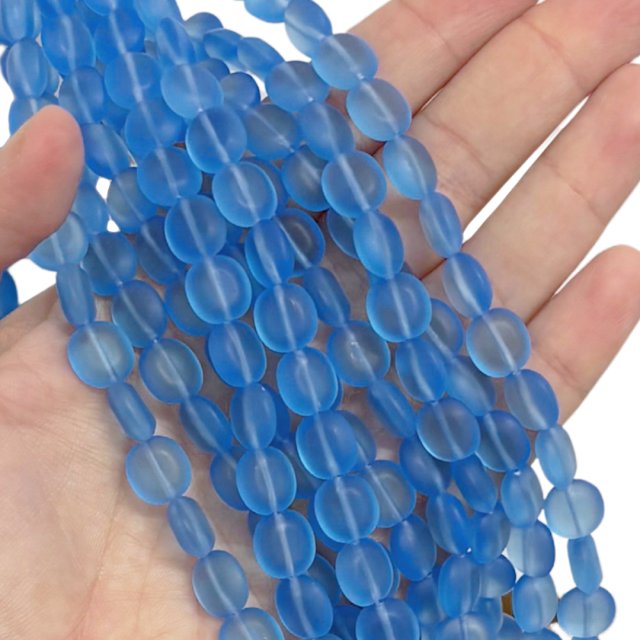 CRISTAL CHECO AZUL OVAL 10MM (X TIRA)