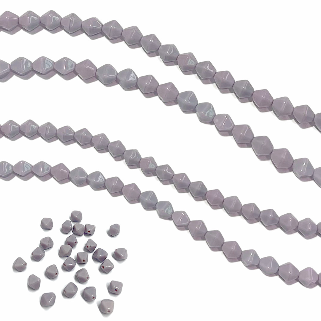 CRISTAL CHECO VIOLETA LILA ROMBO 8MM (X TIRA)