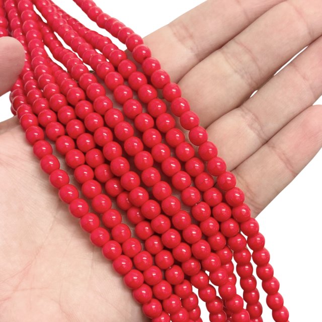 CRISTAL CHECO BOLITA 6MM ROJO (X TIRA)