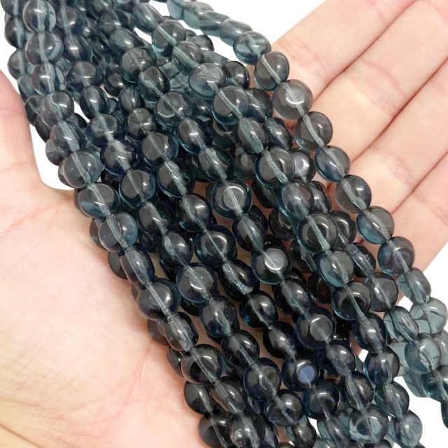 CRISTAL CHECO AZUL CIRCULO 9X10MM (X TIRA)