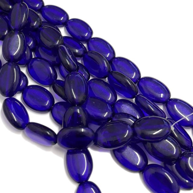 CRISTAL CHECO AZUL OVAL 19X13MM (X TIRA)