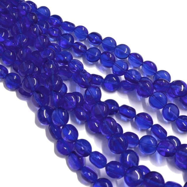 CRISTAL CHECO AZUL CIRCULO 10MM (X TIRA)