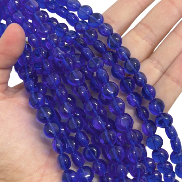 CRISTAL CHECO AZUL CIRCULO 10MM (X TIRA)