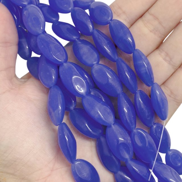 CRISTAL CHECO AZUL LAVANDA OVAL 22X12MM (X TIRA)