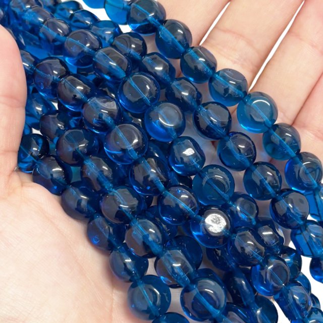 CRISTAL CHECO TURQUESA CIRCULO 11MM (X TIRA)