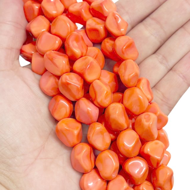 CRISTAL CHECO NARANJA 15X12MM (X TIRA)