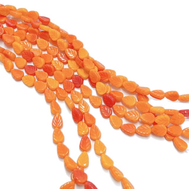 CRISTAL CHECO NARANJA HOJA 10X8MM (X TIRA)