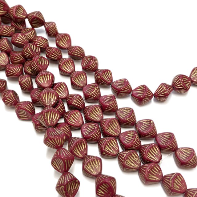 CRISTAL CHECO BORDEAUX ROJO 16X14MM (X TIRA)