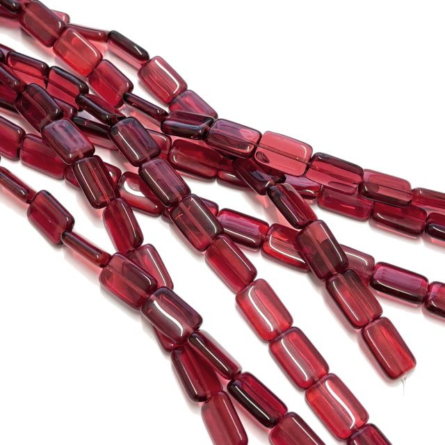 CRISTAL CHECO ROJO PURPURA RECTANGULO 15X10MM (X TIRA)