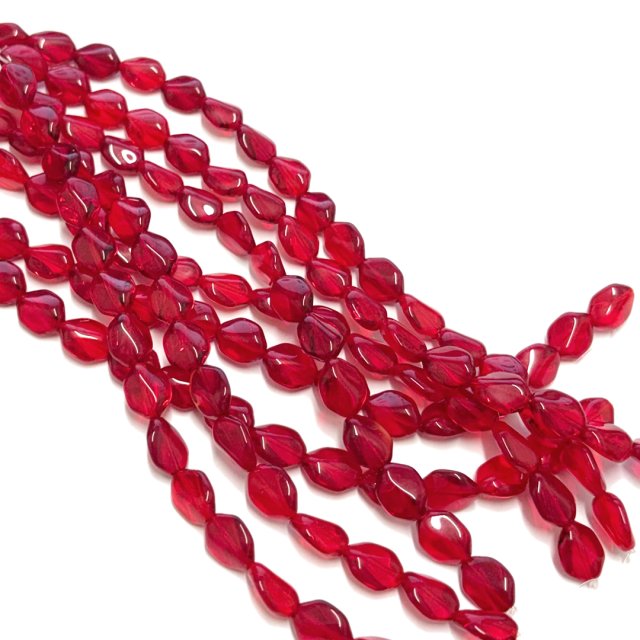 CRISTAL CHECO ROJO 12X9MM (X TIRA)