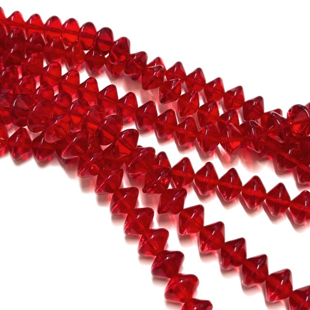 CRISTAL CHECO ROJO ROMBO 10X14MM (X TIRA)