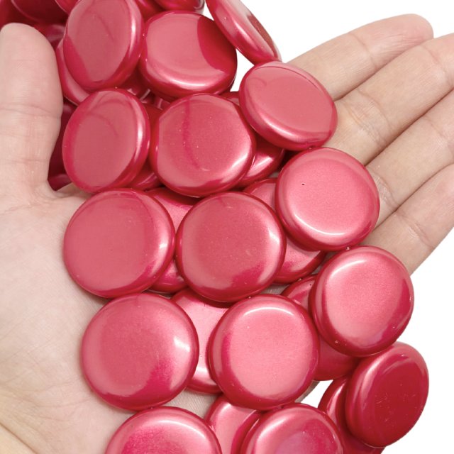 CRISTAL CHECO ROJO CIRCULO 28X7MM (X TIRA)