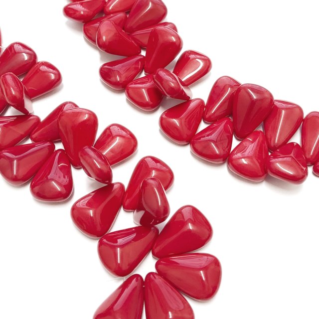 CRISTAL CHECO ROJO LAGRIMA 27X19MM (X TIRA)