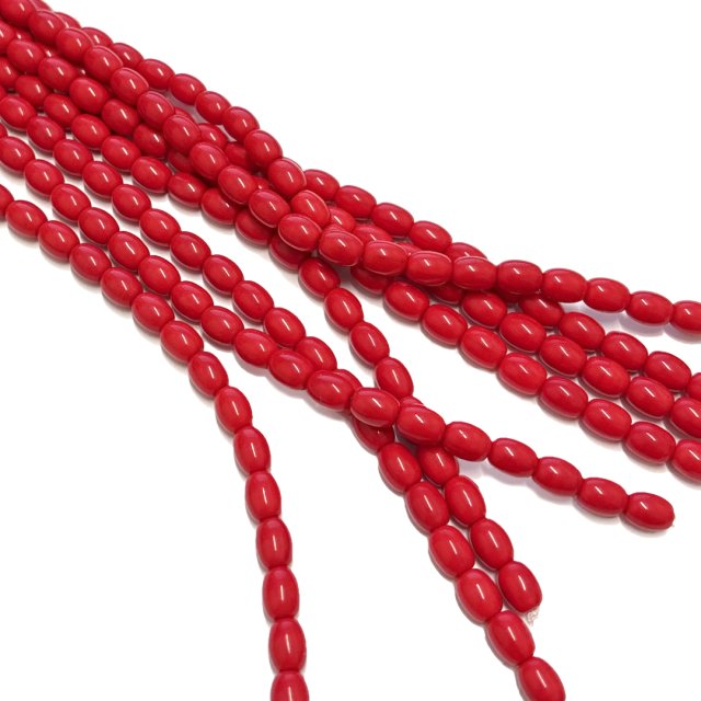 CRISTAL CHECO ROJO OVAL 9X7MM (X TIRA)