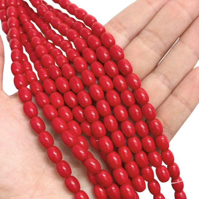 CRISTAL CHECO ROJO OVAL 9X7MM (X TIRA)