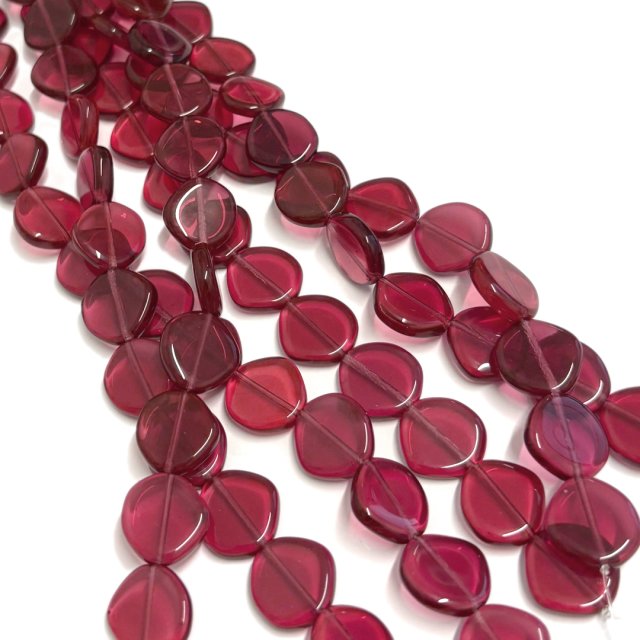 CRISTAL CHECO PURPURA ROJO CIRCULO 14MM (X TIRA)