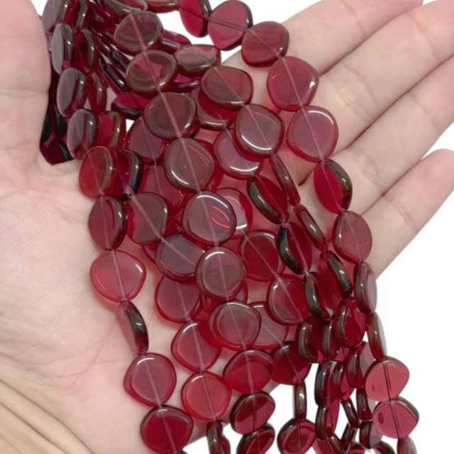 CRISTAL CHECO PURPURA ROJO CIRCULO 14MM (X TIRA)