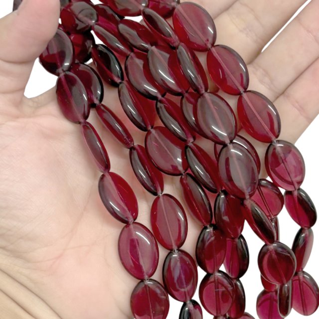 CRISTAL CHECO PURPURA ROSADO OVAL 19X13MM (X TIRA)