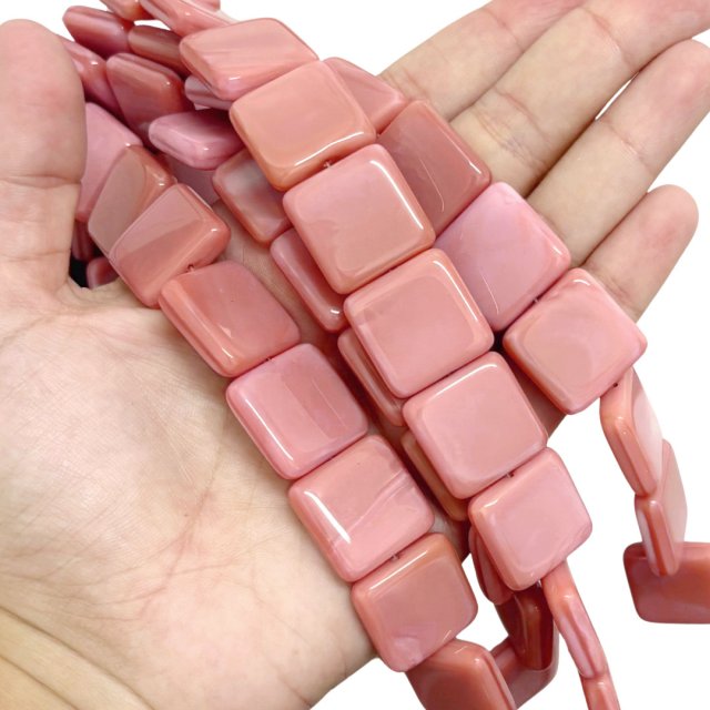 CRISTAL CHECO ROSADO CUADRADO 20MM (X TIRA)