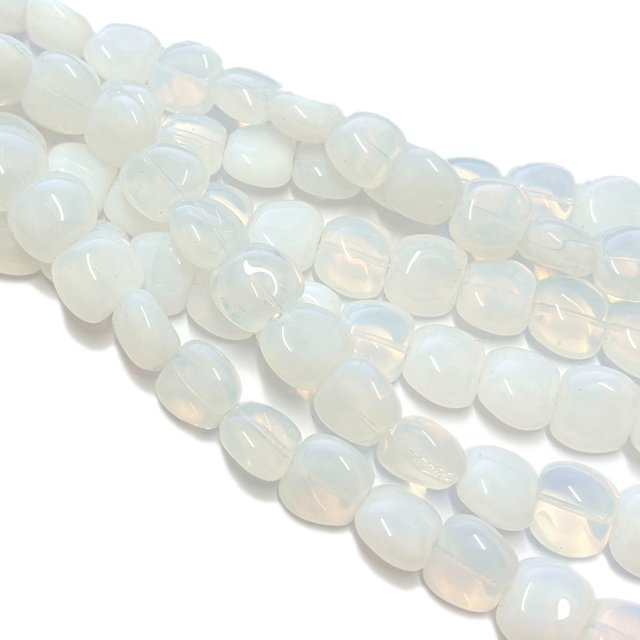 CRISTAL CHECO BLANCO OPALINA 15X17MM (X TIRA)