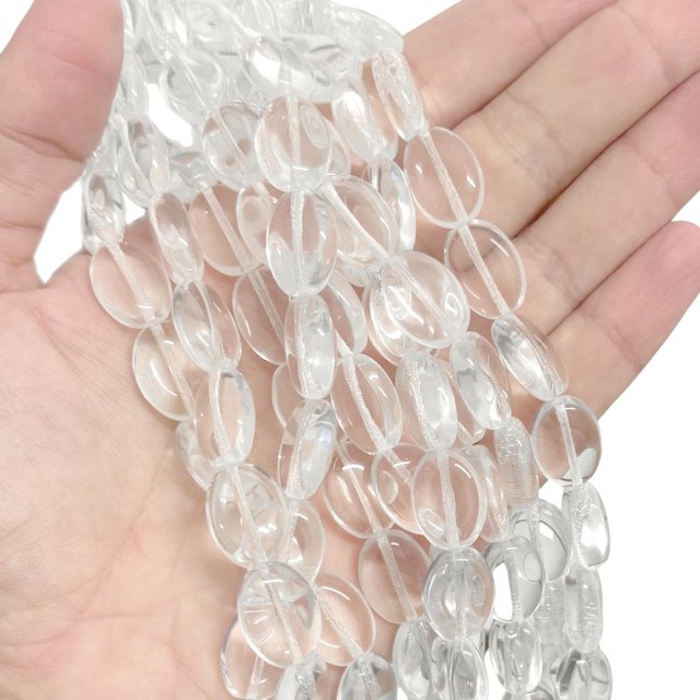 CRISTAL CHECO TRANSPARENTE OVAL 15X11MM (X TIRA)