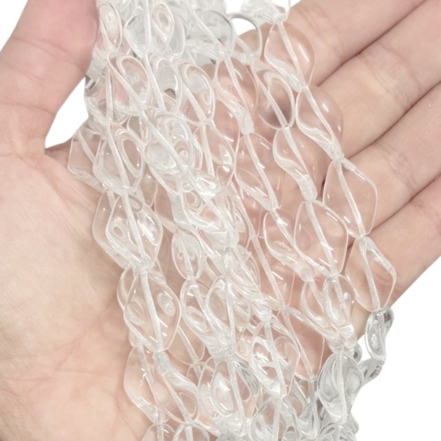 CRISTAL CHECO TRANSPARENTE ROMBO 18X12MM (X TIRA)