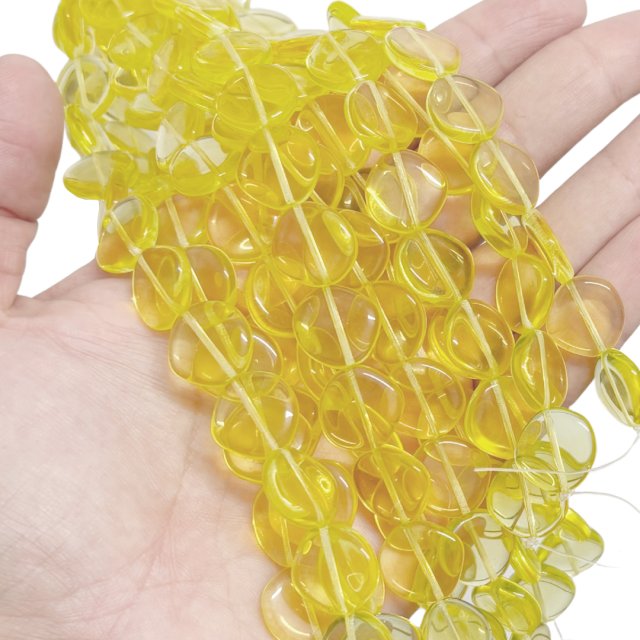 CRISTAL CHECO AMARILLO CIRCULO 14MM