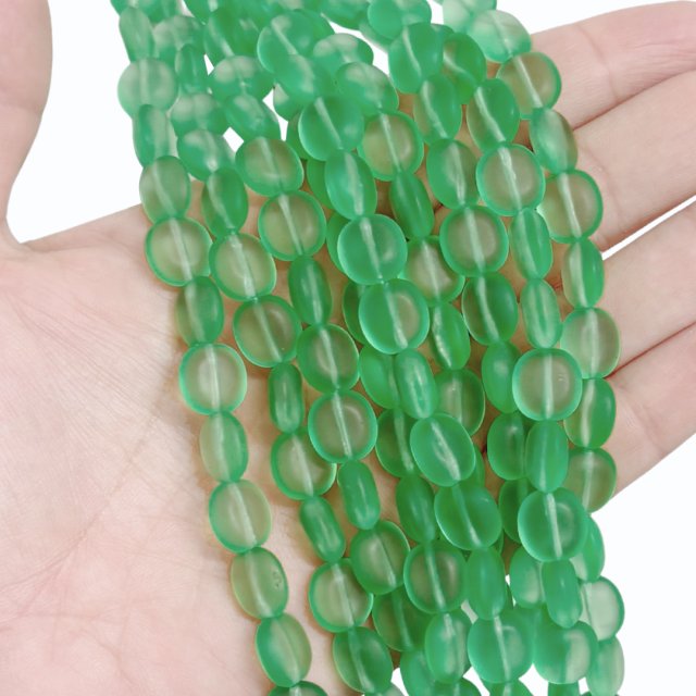 CRISTAL CHECO VERDE OVAL 10MM