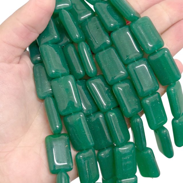 CRISTAL CHECO VERDE RECTANGULO 22X14MM (X TIRA)