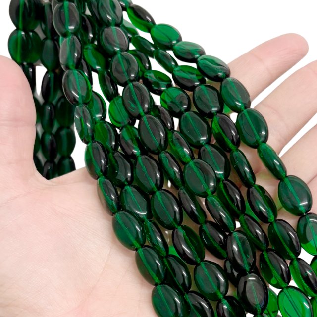 CRISTAL CHECO VERDE OVAL 15X11MM