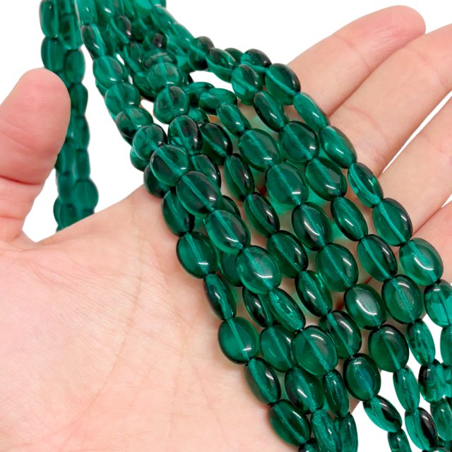 CRISTAL CHECO VERDE OVAL 12X11MM