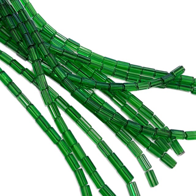 CRISTAL CHECO VERDE 10X6MM - 10X8MM - TUBO