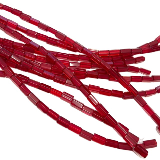 CRISTAL CHECO ROJO 10X5MM - 10X6MM - TUBO