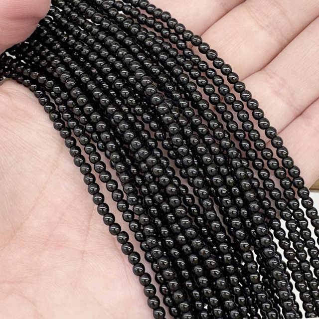 CRISTAL CHECO BOLITA 3MM NEGRO (X TIRA)