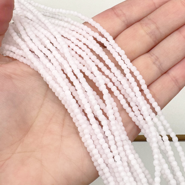 CRISTAL CHECO BOLITA 3MM ROSADO MATE (X TIRA)