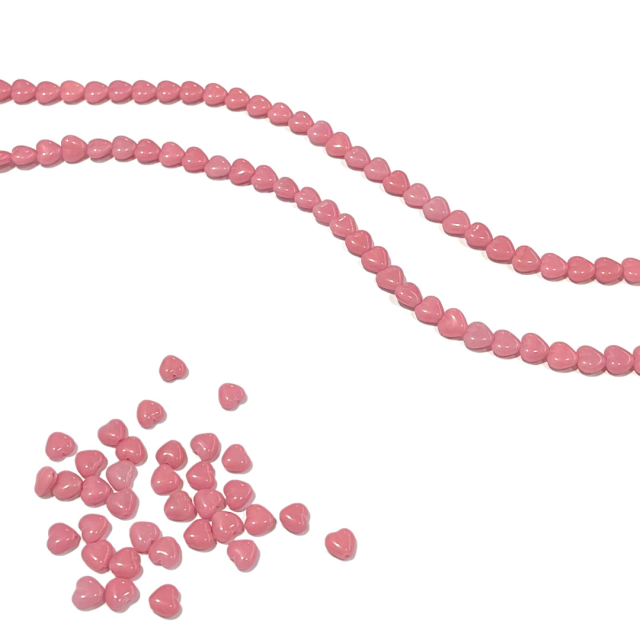 CRISTAL CHECO ROSADO CORAZON 6MM (X TIRA)