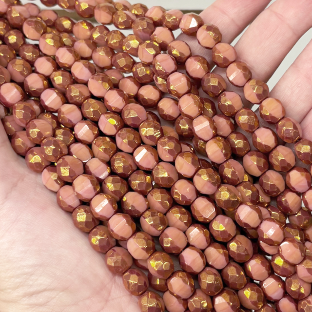 CRISTAL CHECO FACETADO 8MM BICOLOR ROSADO (X TIRA)