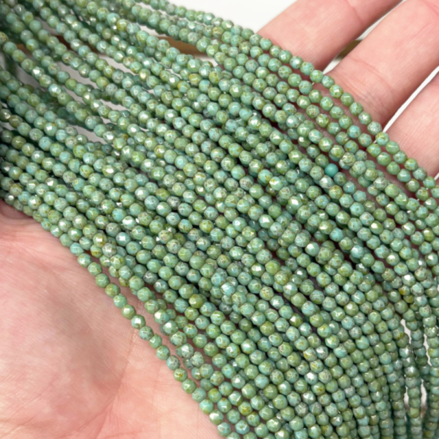 CRISTAL CHECO FACETADO 3MM VERDE (X TIRA)