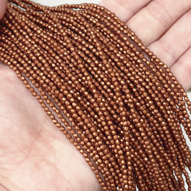 CRISTAL CHECO FACETADO 2MM COBRE (X TIRA)