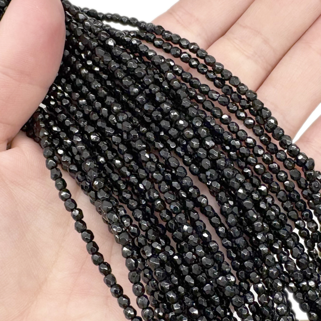 CRISTAL CHECO FACETADO 3MM NEGRO (X TIRA)