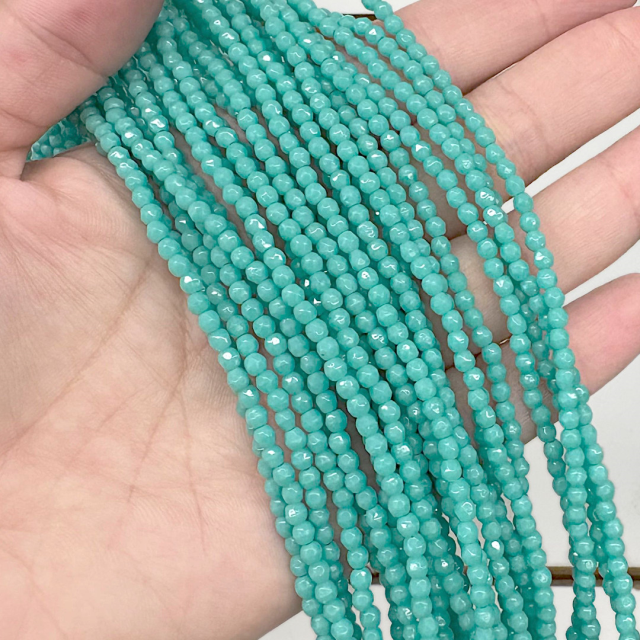 CRISTAL CHECO FACETADO 3MM VERDE AGUA (X TIRA)