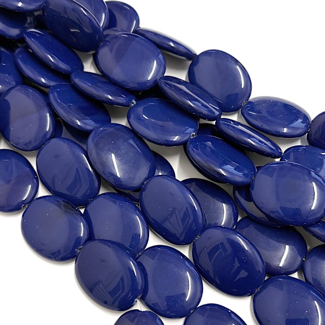 CRISTAL CHECO AZUL OVAL 24X19MM (X TIRA)
