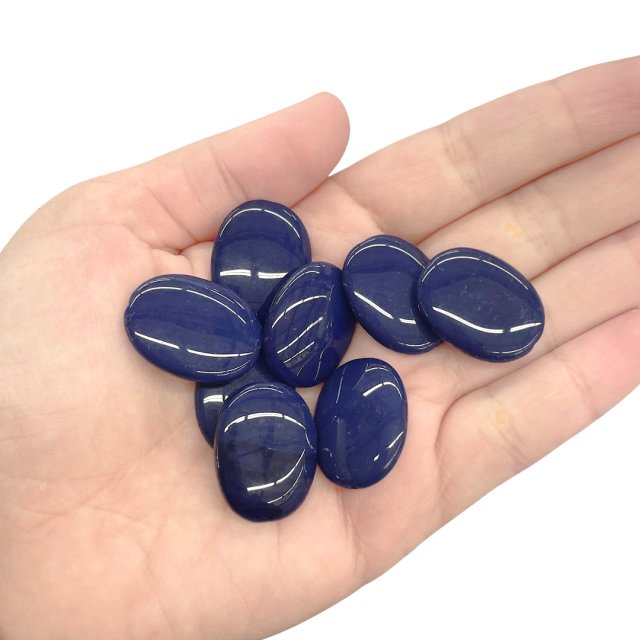 CRISTAL CHECO AZUL OVAL 24X19MM (X TIRA)