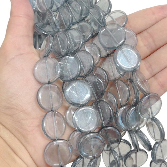 CRISTAL CHECO AZUL CIRCULO 20MM (X TIRA)
