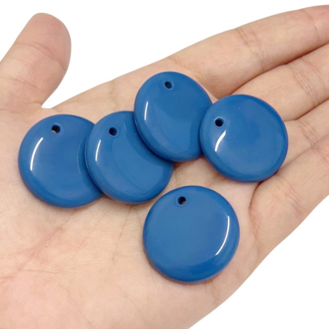 CRISTAL CHECO AZUL CIRCULO 28MM