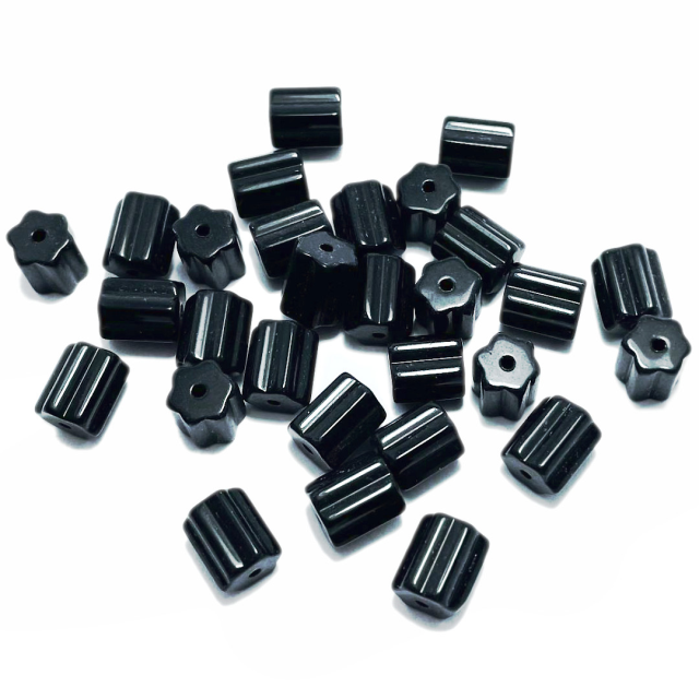 CRISTAL CHECO N03 10X8MM - NEGRO TUBITO (X TIRA)