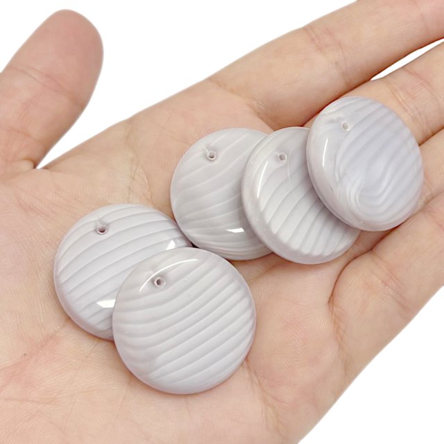 CRISTAL CHECO LILA - GRIS CIRCULO 28MM